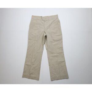 Vintage 70s Woolrich Mens Size 32x28 Flared Wide Leg Utility Pants Beige USA
